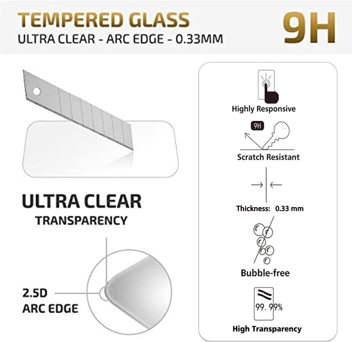 NEW'C 3 Pack Designed for iPhone 11 and iPhone XR (6.1") Screen Protector Tempered Glass,Case Friendly Scratch-proof, Bubble Free, Ultra Resistant