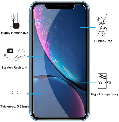 NEW'C 3 Pack Designed for iPhone 11 and iPhone XR (6.1") Screen Protector Tempered Glass,Case Friendly Scratch-proof, Bubble Free, Ultra Resistant