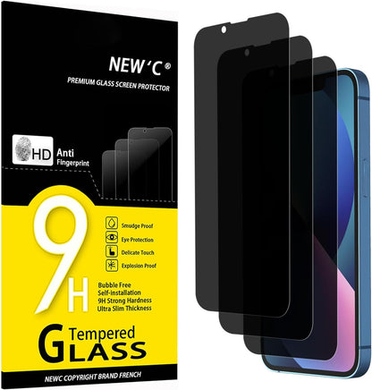 3 Pack Privacy Screen Protector for iPhone 14 (6.1 inches), Balanced 35-Degree Privacy Angle with Eye Protection, Ultra Durable 9H Hardness,