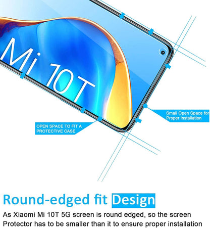 NEW'C 3 Pack Designed for Xiaomi Mi 10T 5G, Mi 10T Pro 5G Screen Protector Tempered Glass,Case Friendly Scratch-proof, Bubble Free, Ultra Resistant