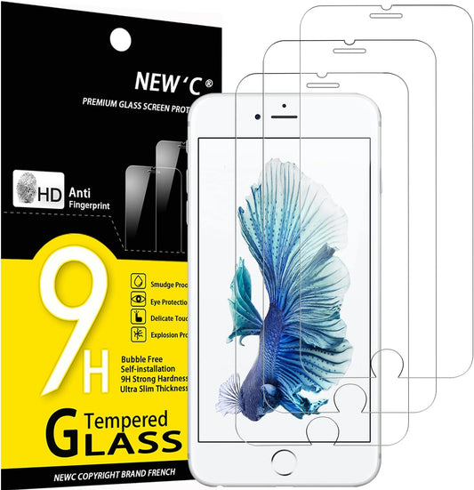 NEW'C 3 Pack Designed for iPhone 6 Plus and iPhone 6s Plus Screen Protector Tempered Glass,Case Friendly Scratch-proof, Bubble Free, Ultra Resistant