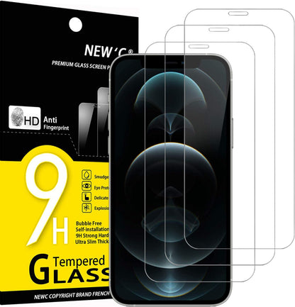 NEW'C 3 Pack Designed for iPhone 12 Pro Max (6.7) Screen Protector Tempered Glass, Case Friendly Anti Scratch Bubble Free Ultra Resistant