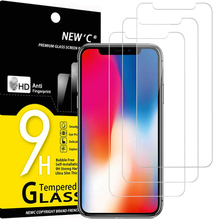 NEW'C 3 Pack Designed for iPhone 11 Pro and iPhone X and iPhone XS Screen Protector Tempered Glass,Case Friendly Scratch-proof, Bubble Free, Ultra Resistant B07BPT5HHH