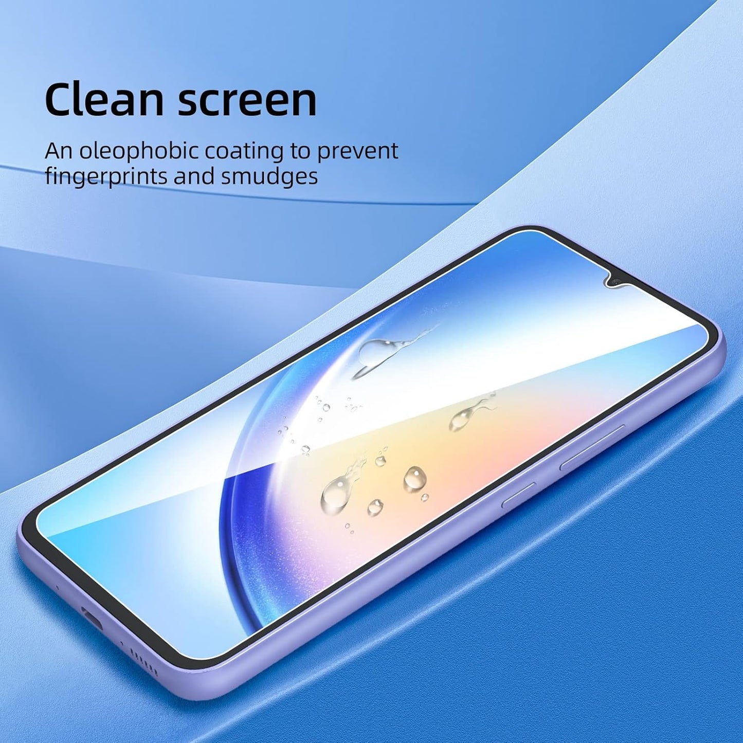 NEW'C 3 Pack Designed for Samsung Galaxy A34 5G Screen Protector Tempered Glass,Case Friendly Scratch-proof, Bubble Free, Ultra Resistant